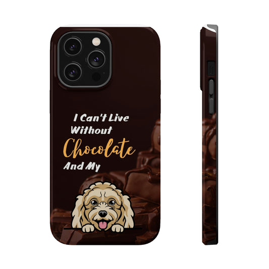 Chocolate and Dog iPhone 14 MagSafe Case (Mini Poodle)