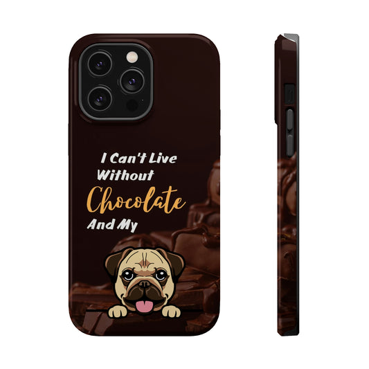 Chocolate and Dog iPhone 14 MagSafe Case (Pug)