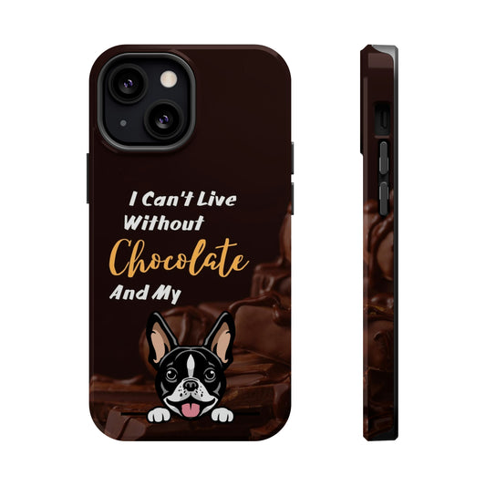 Chocolate and Dog iPhone 13 MagSafe Case (Boston Terrier)