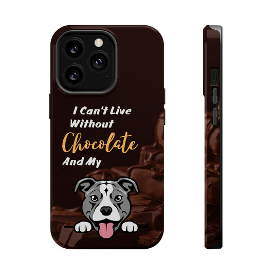 Chocolate and Dog iPhone 13 MagSafe Case (Pitbull)