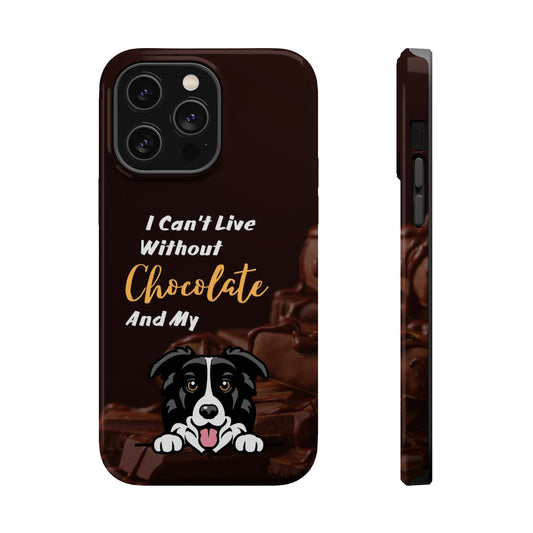 Chocolate and Dog iPhone 14 MagSafe Case (Border Collie)