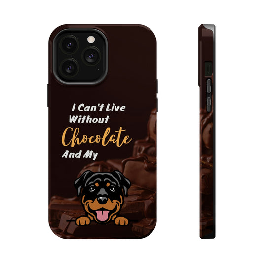 Chocolate and Dog iPhone 14 MagSafe Case (Rottweiler)