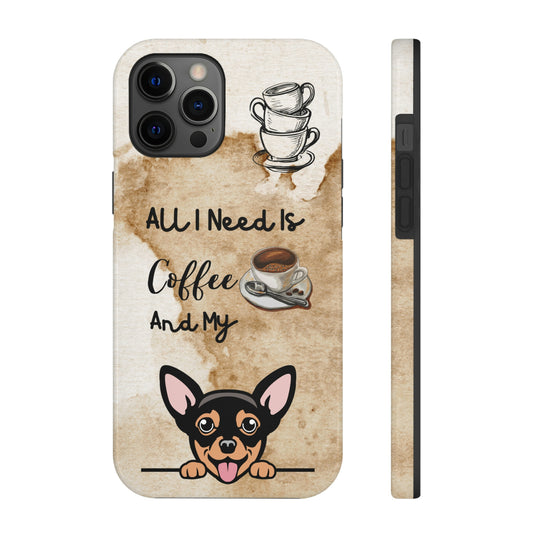 Coffee and Dog iPhone 12 Case (Chihuahua)