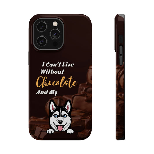 Chocolate and Dog iPhone 14 MagSafe Case (Husky)
