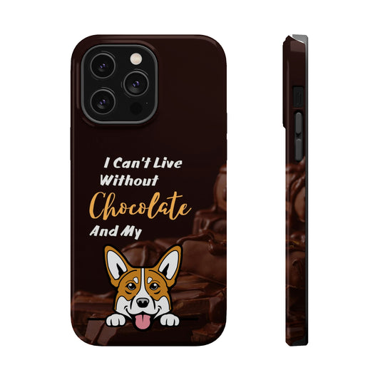 Chocolate and Dog iPhone 14 MagSafe Case (Corgi)