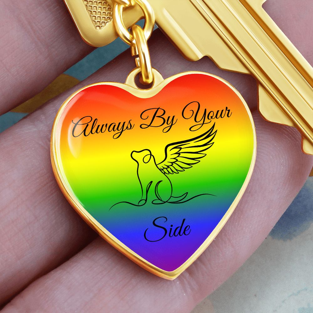 Always By Your Side Engravable Heart Keychain Where Dogs Shop