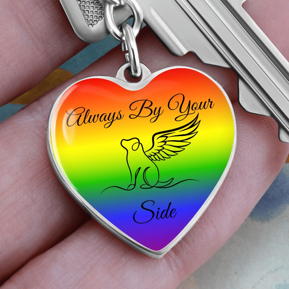 Always By Your Side Engravable Heart Keychain Where Dogs Shop