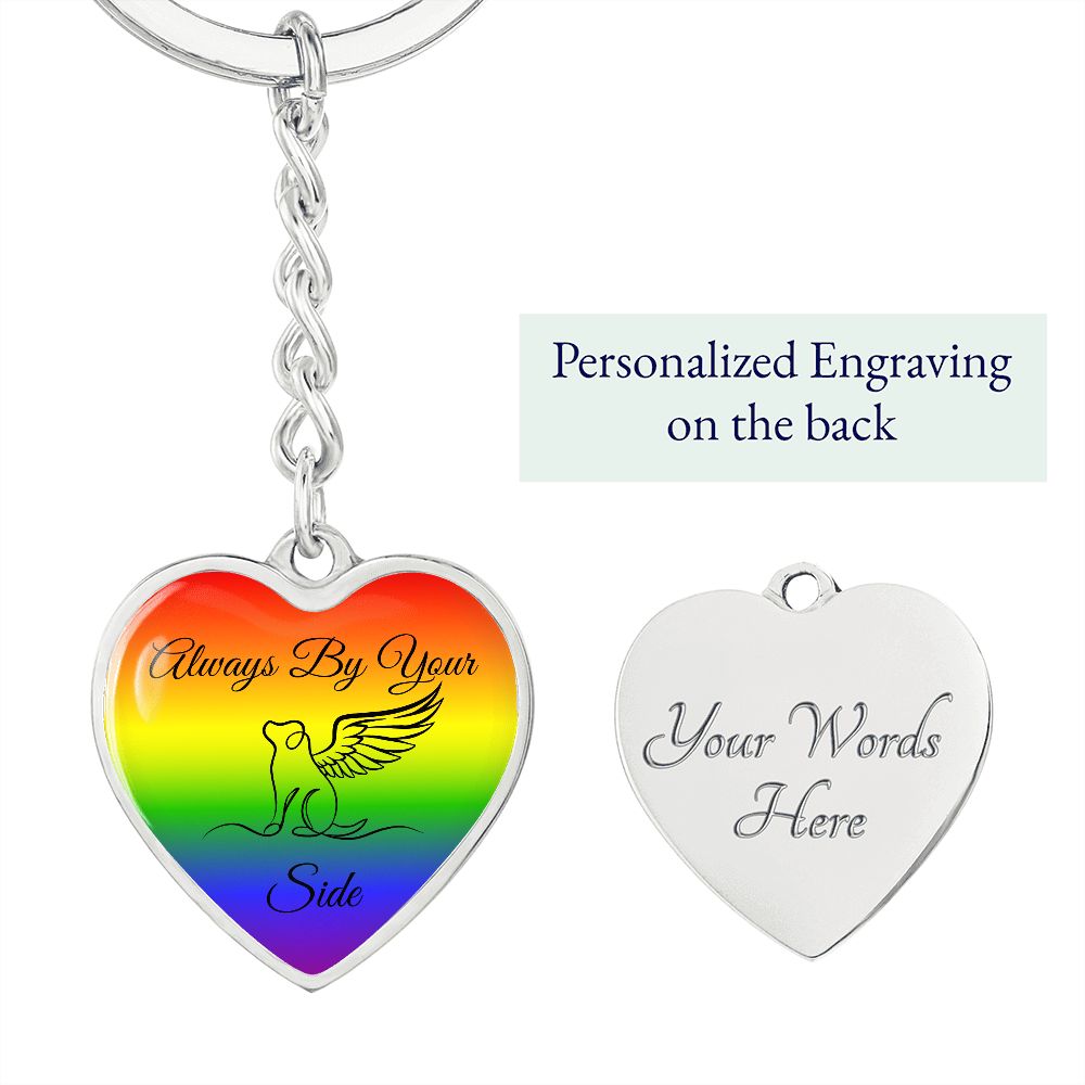 Always By Your Side Engravable Heart Keychain Where Dogs Shop