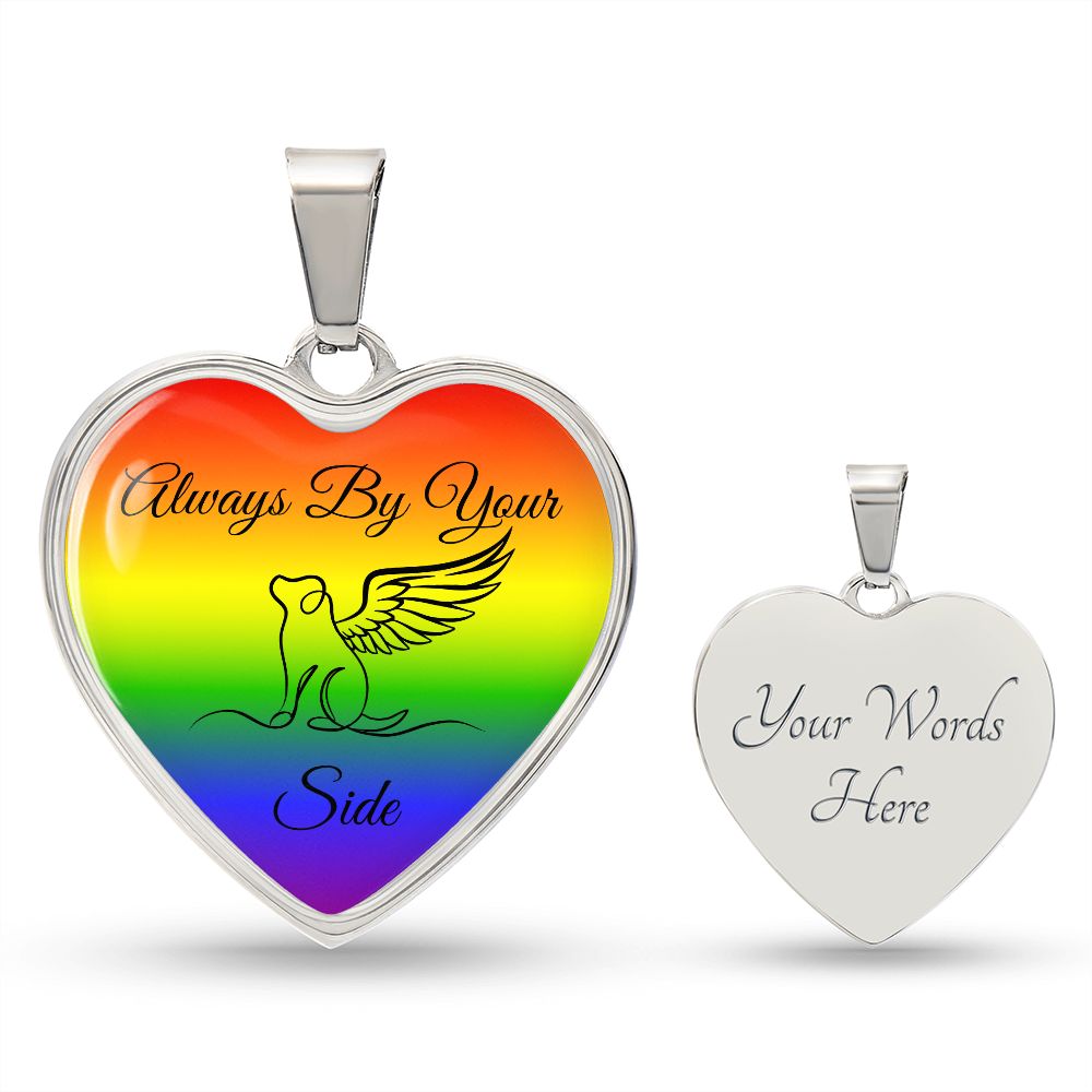 Always By Your Side Engravable Heart Necklace Where Dogs Shop