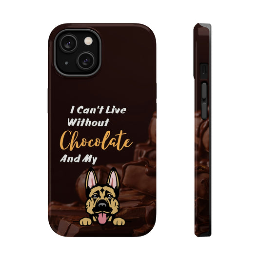 Chocolate and Dog iPhone 14 MagSafe Case (German Shepherd)