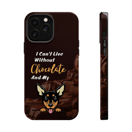 Chocolate and Dog iPhone 13 MagSafe Case (Mini Pinscher)