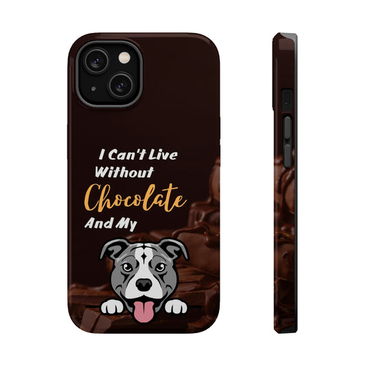 Chocolate and Dog iPhone 14 MagSafe Case (Pitbull)