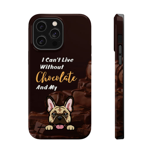 Chocolate and Dog iPhone 14 MagSafe Case (Frenchie)