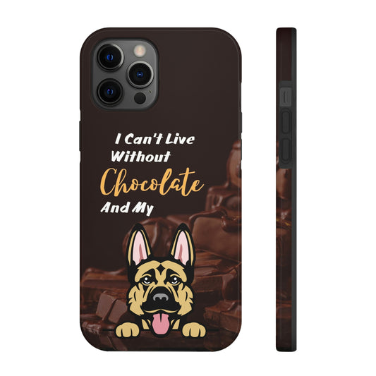 Chocolate and Dog iPhone 12 Case (German Shepherd)