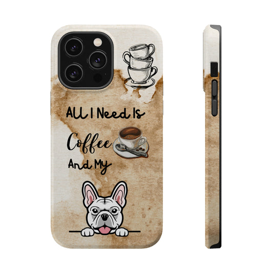 Coffee and Dog iPhone 14 Case (Frenchie)
